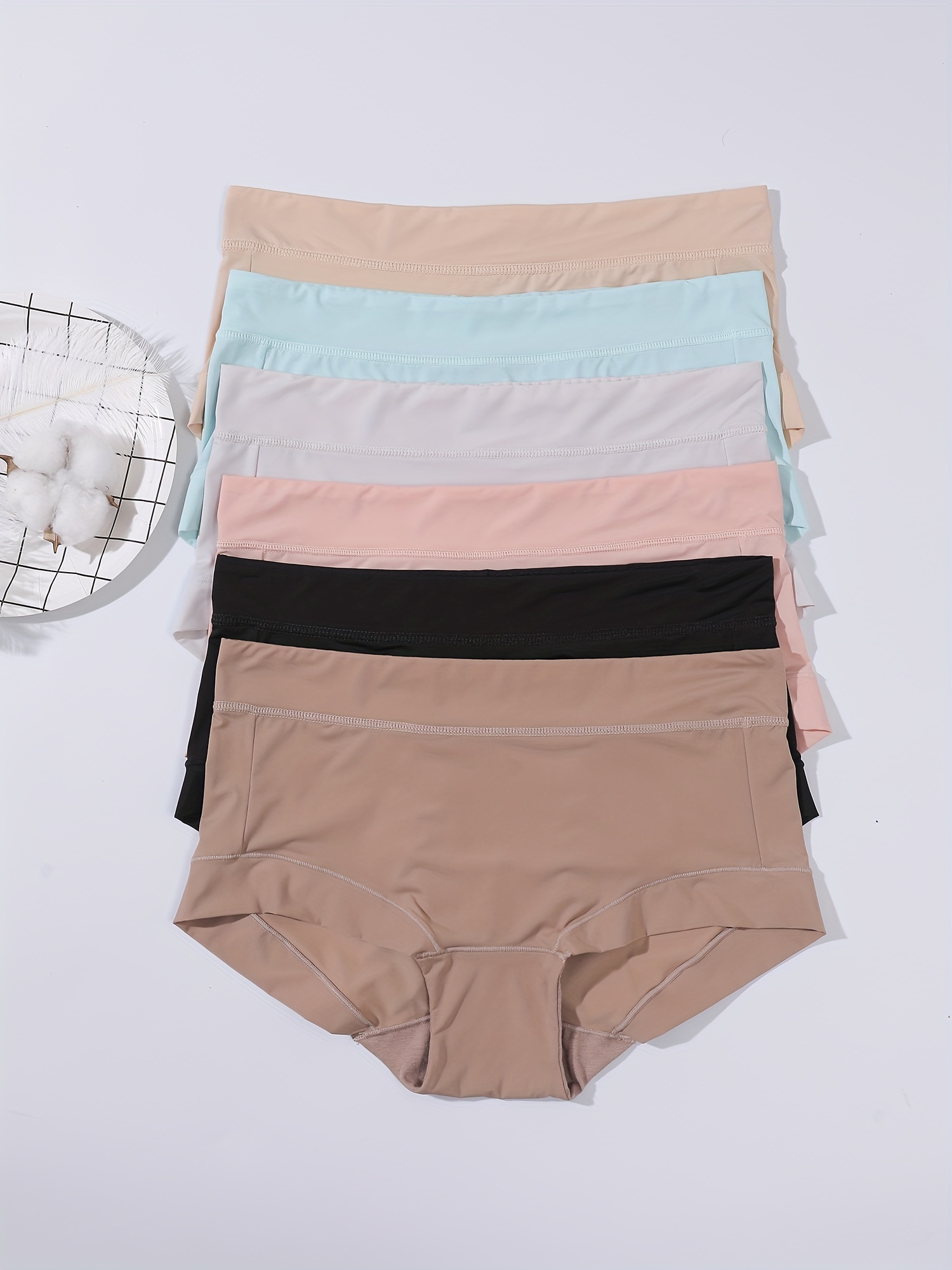 Cotton Crotch Mid Waist Comfortable Seamless Women's Panties - Temu