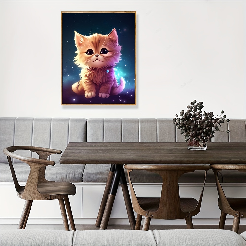 5d Cute Cat Diamond Painting Diy Adult Handmade Painting - Temu