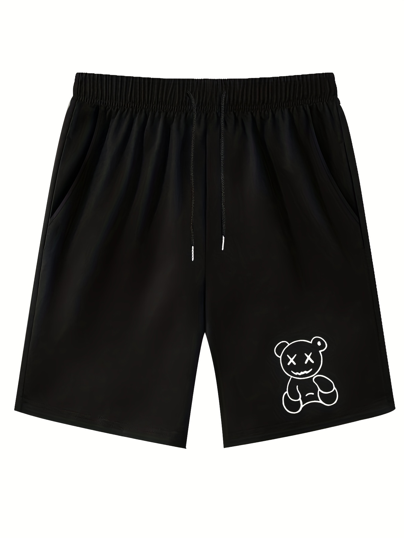 Men's Plus Size Streetwear Shorts Motorcycle Bear Graphic - Temu