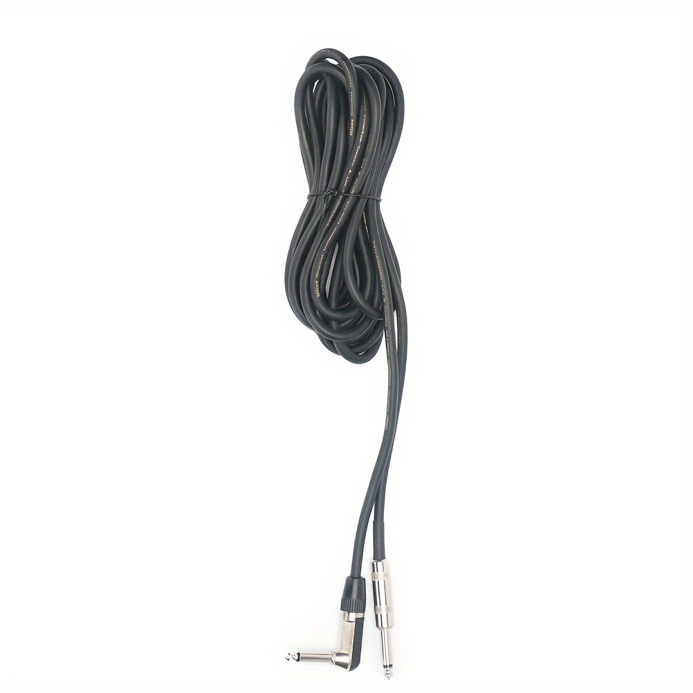 JOYO Cable de guitarra bajo de 15 pies para instrumento de audio  profesional, cable de amplificador de ángulo recto de 1/4 de pulgada  (negro, CM-12)