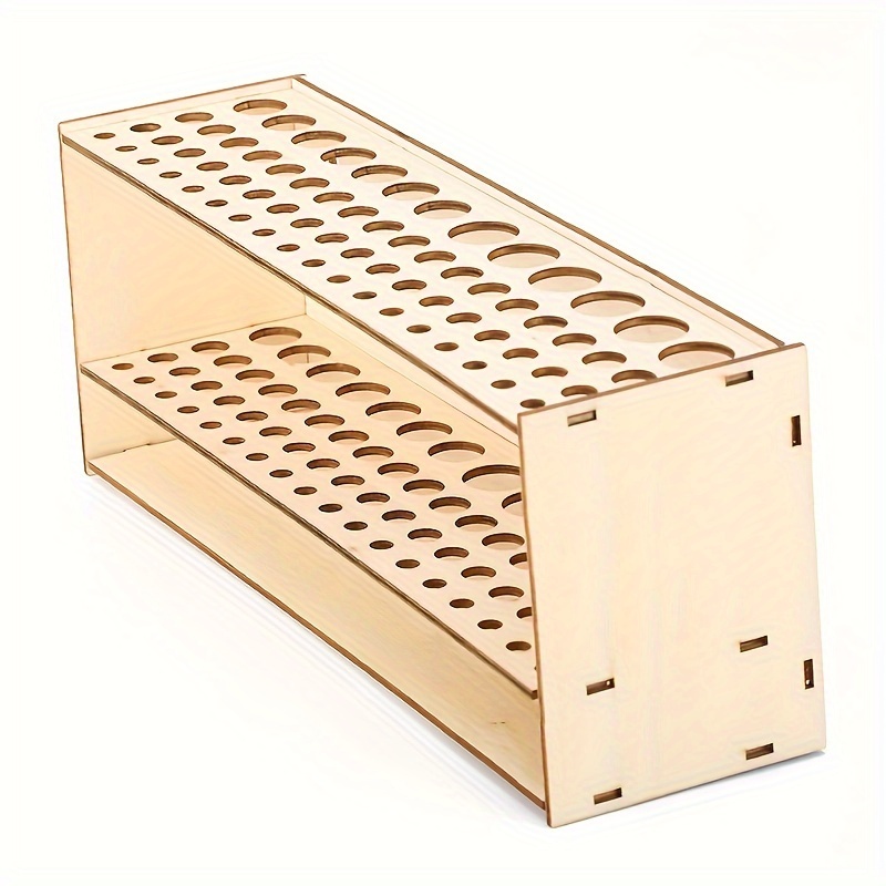 Paint Brush Storage Holder 67 Holes Wooden Painting Pen Stand