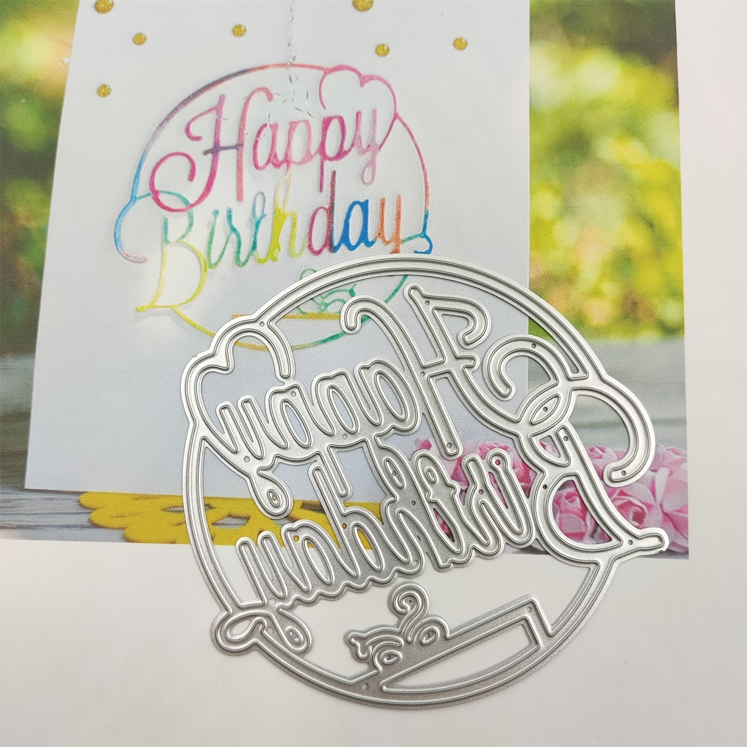 Happy Birthday Metal Cutting Dies Stencil Scrapbook Album - Temu