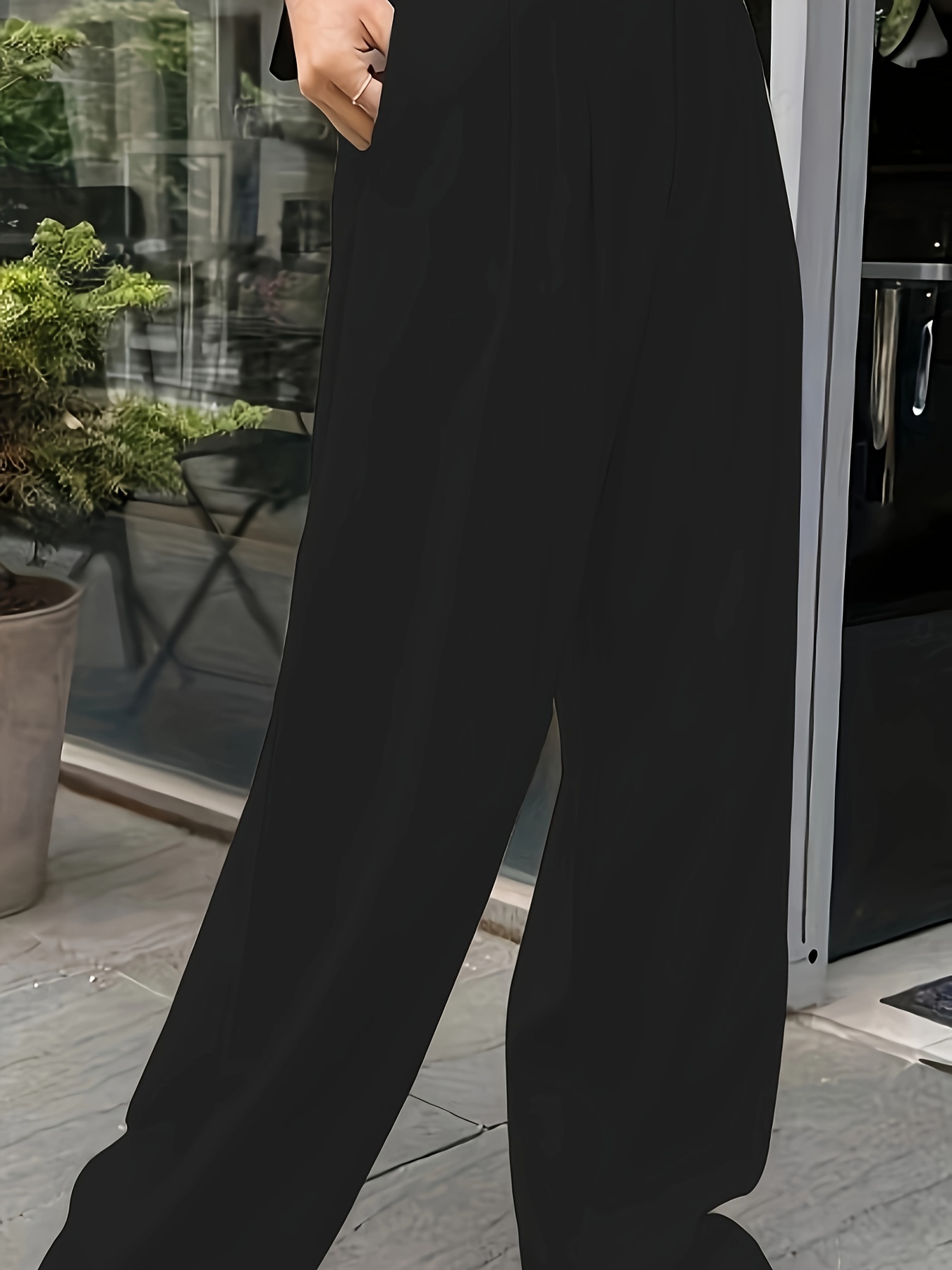 Pocket Detail Suit Pants Black