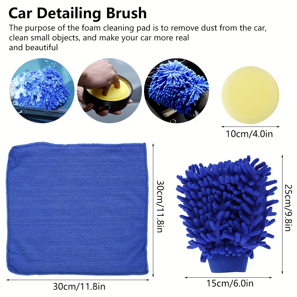 Car Detailing Brushes Set Cleaning Wheels Engine Emblems Air - Temu