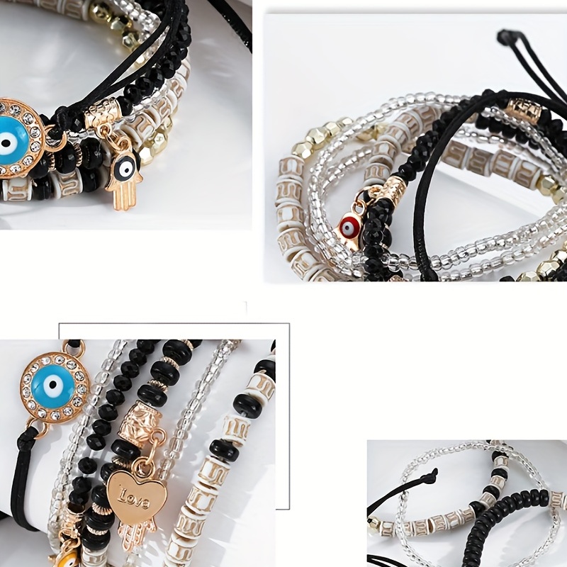 Dropship Hot Selling Devil's Eye Bracelet Turtle Butterfly Eye Pendant Bracelet  Elastic Beaded Bracelet to Sell Online at a Lower Price