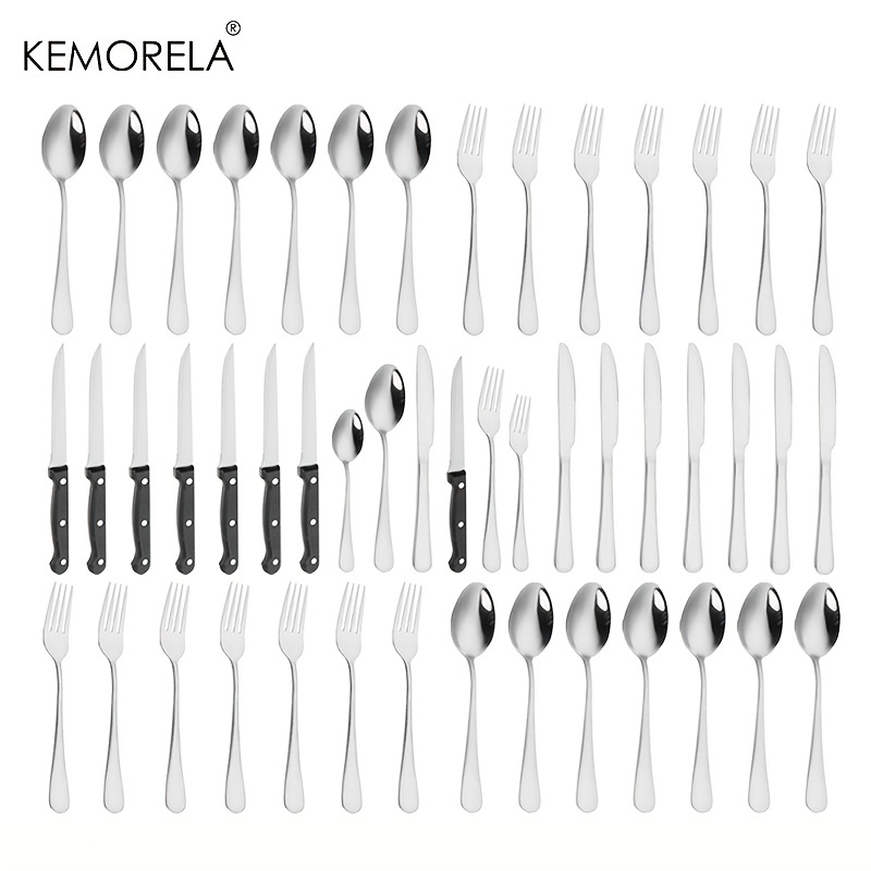 AJOYOUS 24 Pezzi Set Di Posate 24 Posate Nere Opache Con Coltello Forchetta  Cucchiaino Da Tè Cucina Cena Faltware In Acciaio Inossidabile 6 Persone  Q230828 Da 10,38 €