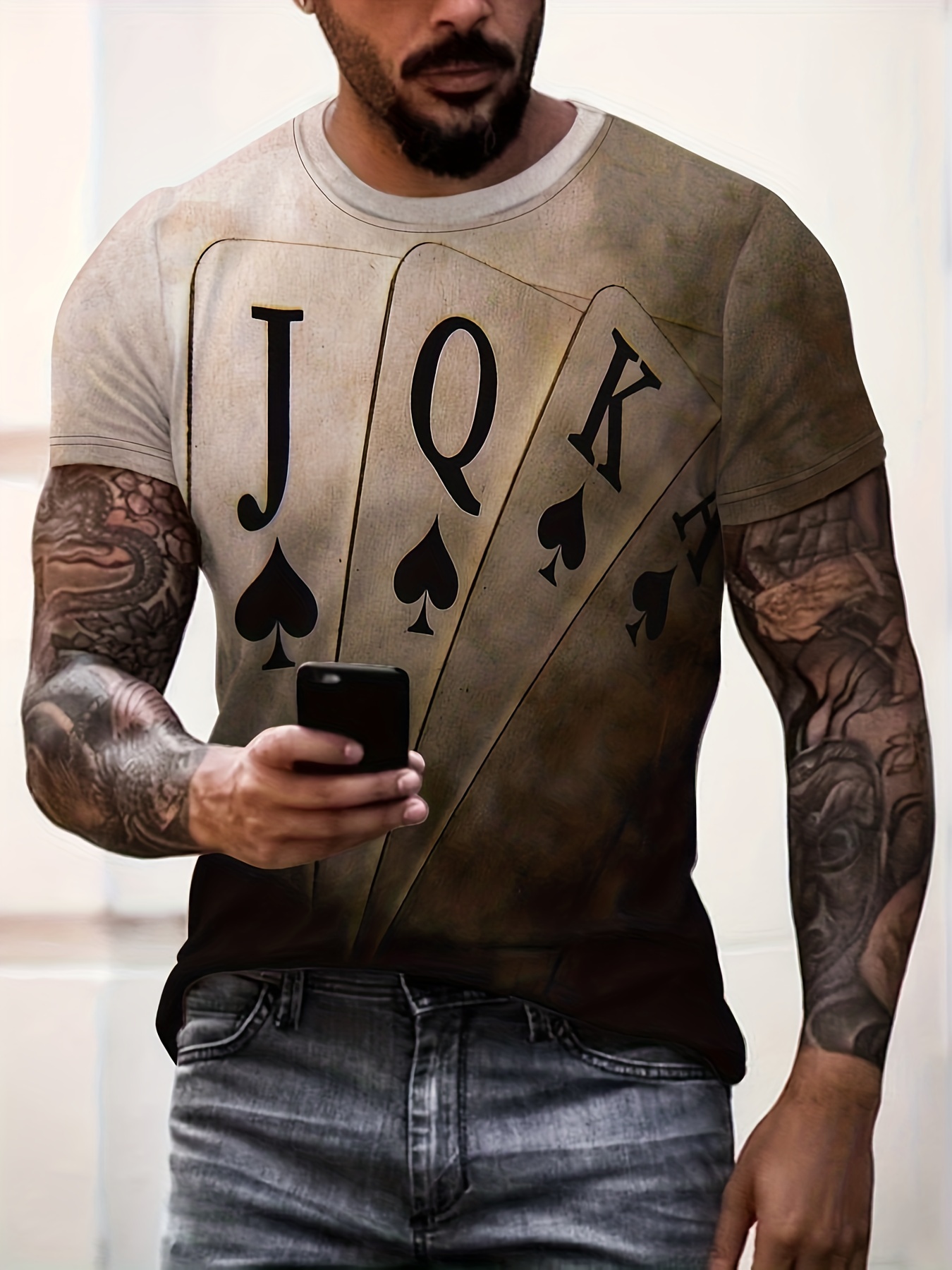 Simplmasygenix Clearance Graphic Tees Under $10 Big&Tall Men Casual Round  Neck Short Sleeve Pullover Line 3D Printed T-Shirt Blouse 