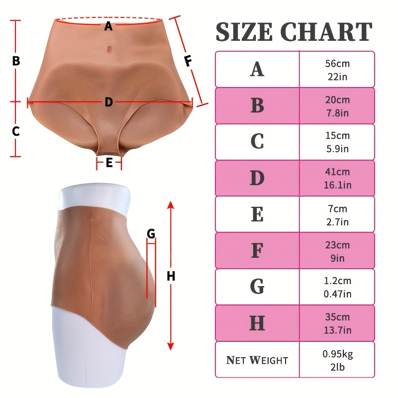 2 Silicone Fake Butt Pads Buttocks Enhancers Panties Brief