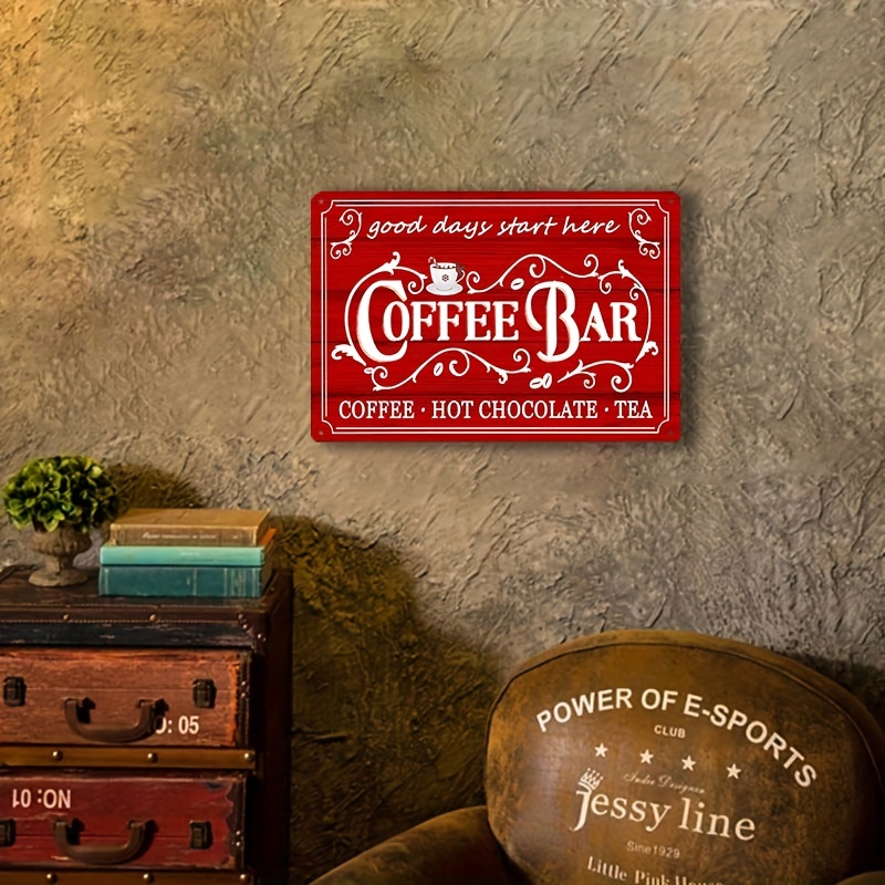 Vintage Coffee Bar Tin Sign Kitchen Coffee Bar Wall Decor - Temu