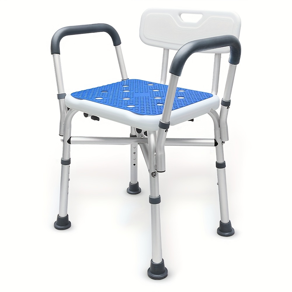 Silla de ducha para ancianos, altura ajustable, resistente, asistencia de  ducha para personas mayores y discapacitados, con brazos y respaldo