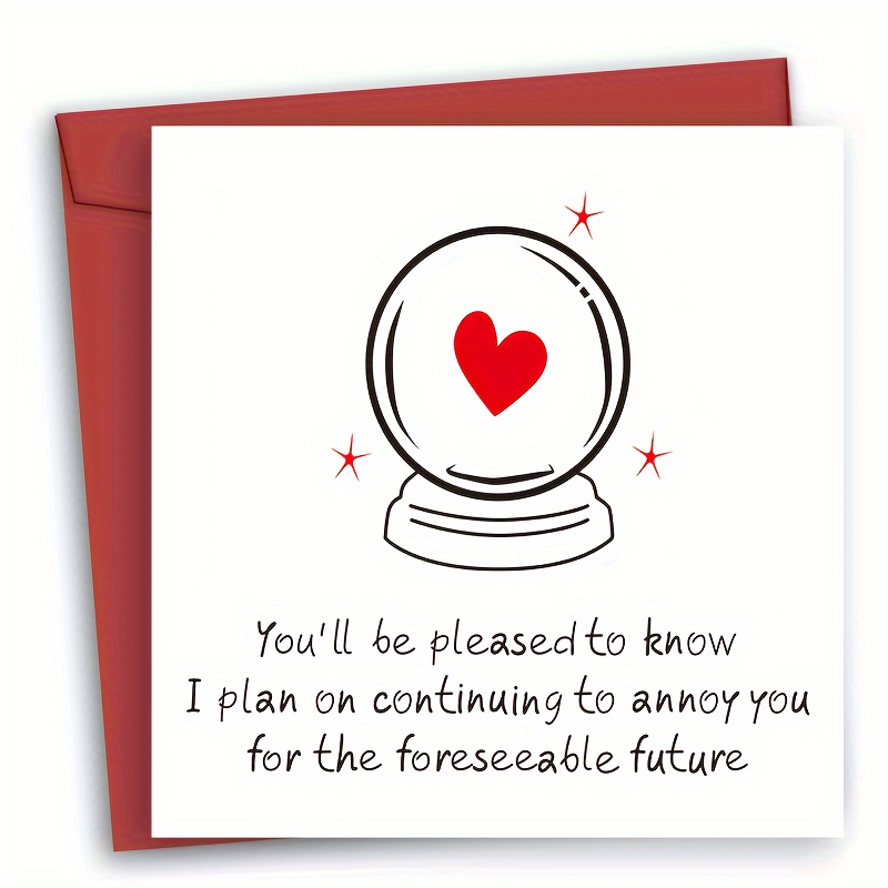 

1pc Funny Husband Boyfriend Girlfriend Wife Anniversary, Humor Birthday Card For Him/her, Valentine's Day Card, Cool Birthday Card With Envelope