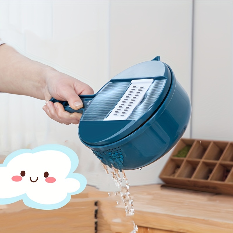 7 9pcs set vegetable slicer multifunctional fruit slicer manual food grater vegetable grater cutter with container and hand guard potato grater household potato   with multi blades kitchen stuff kitchen gadgets 4