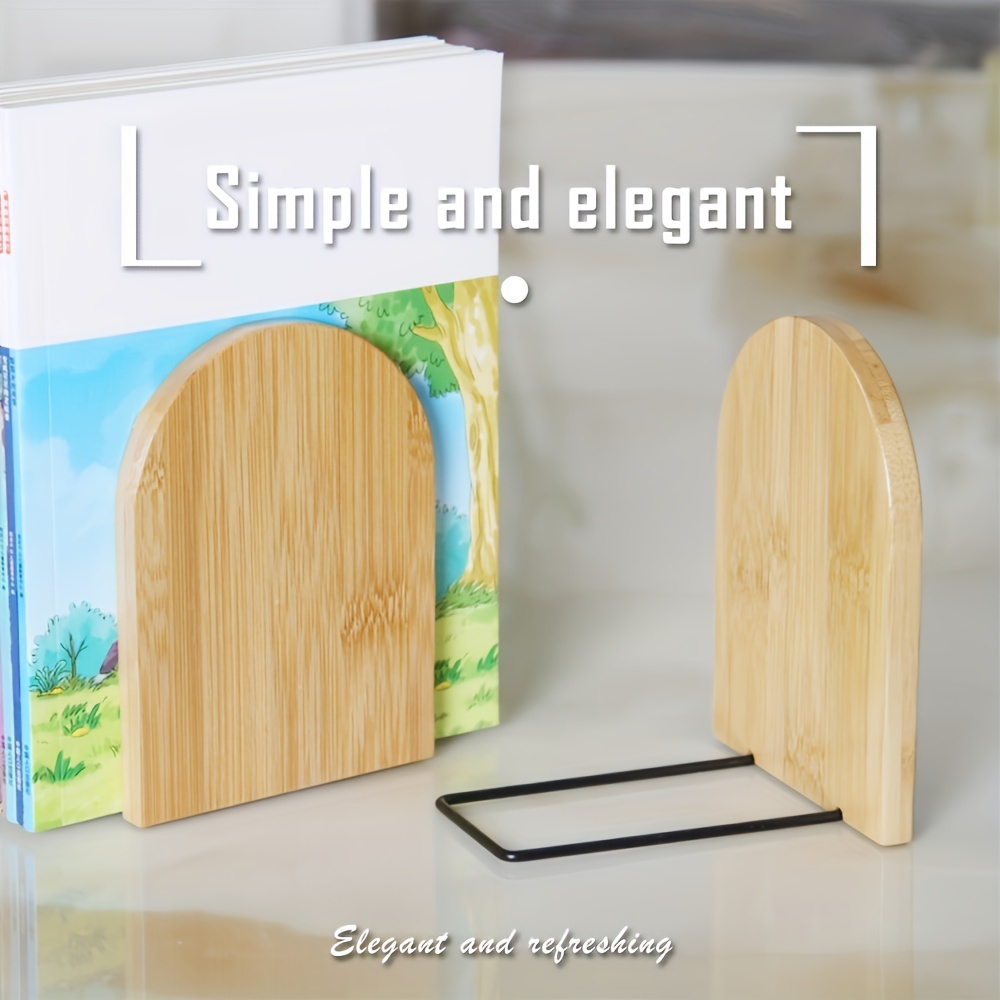 Two Packs, Bamboo Book Stand Creative Wooden Book Stand Student Book By  Bezel Storage Bookshelf Cute Book Stand Bookend