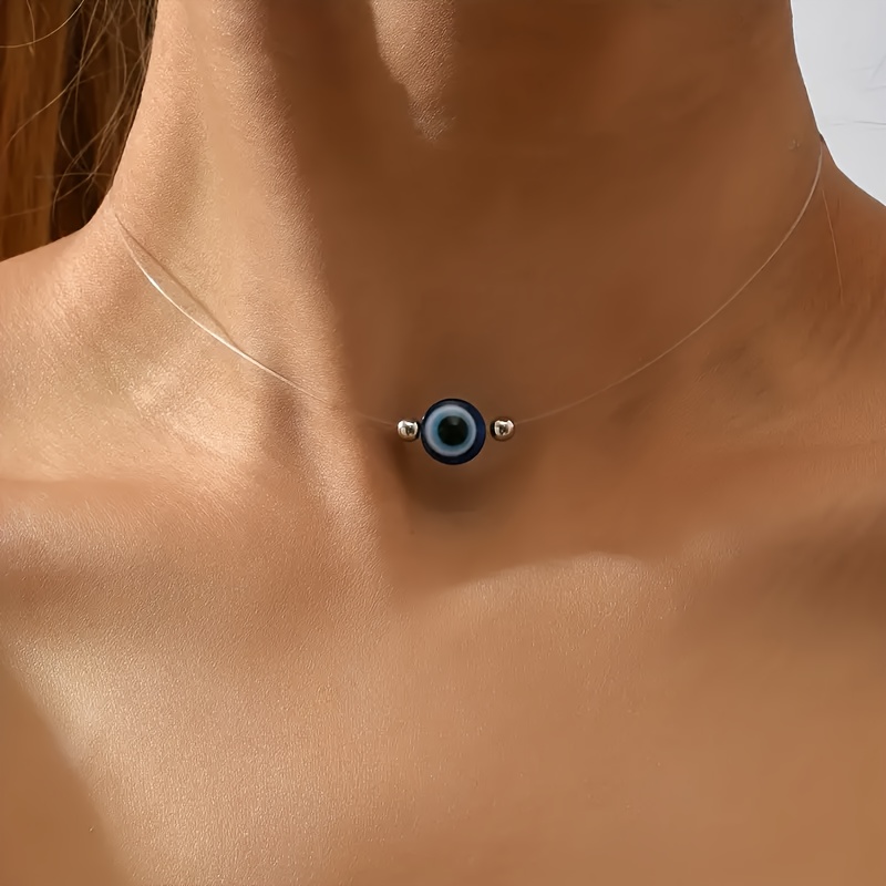 

Evil's Eye Beaded Acrylic Neck Chain Necklace For Women Neck Jewelry
