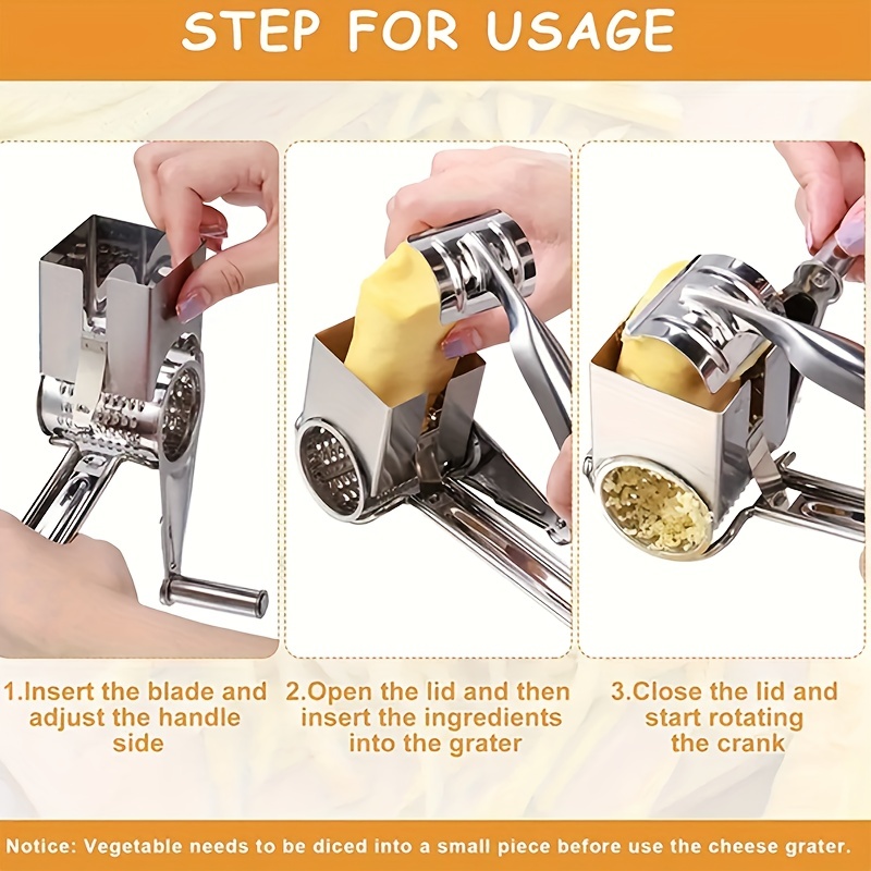 Hand Crank Rotary Cheese Grater Stainless Steel Vegetable
