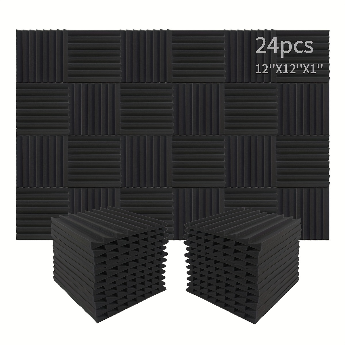 Paneles De Pared Acústicos Insonorizados Con Ranura Trapezoidal Negra De  12/24 Piezas, Espuma De Insonorización Acústica, Estudio De Música De 12 ×  12 × 1 , Hogar, Transmisión En Vivo Paneles De