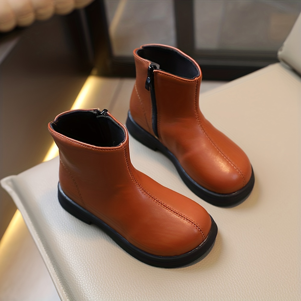 Casual Solid Color Boots Zipper Girls Lightweight Non Slip Temu Canada