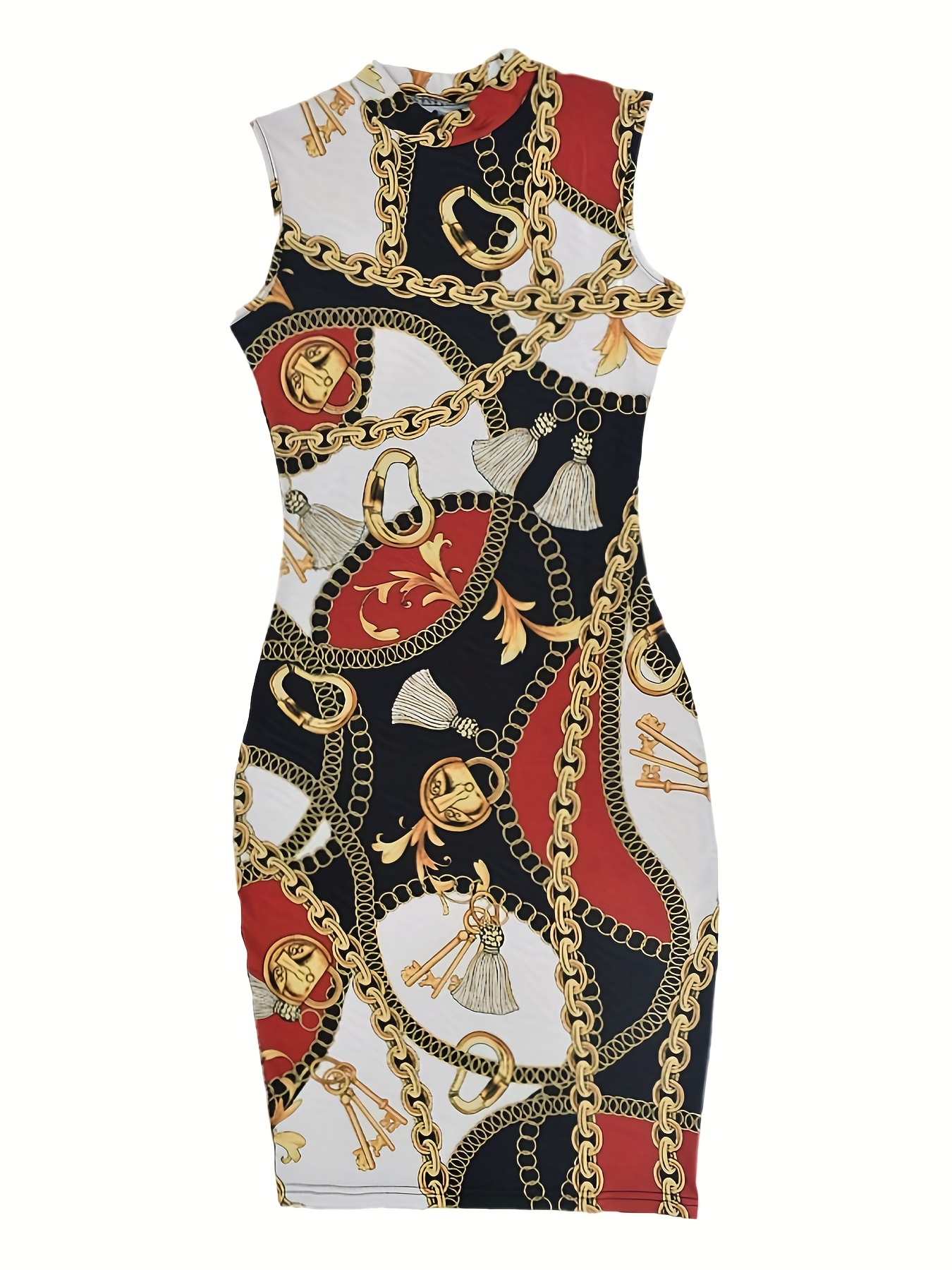 Chain Print Floor-Length Tank Dress - Ready-to-Wear 1AB7FA