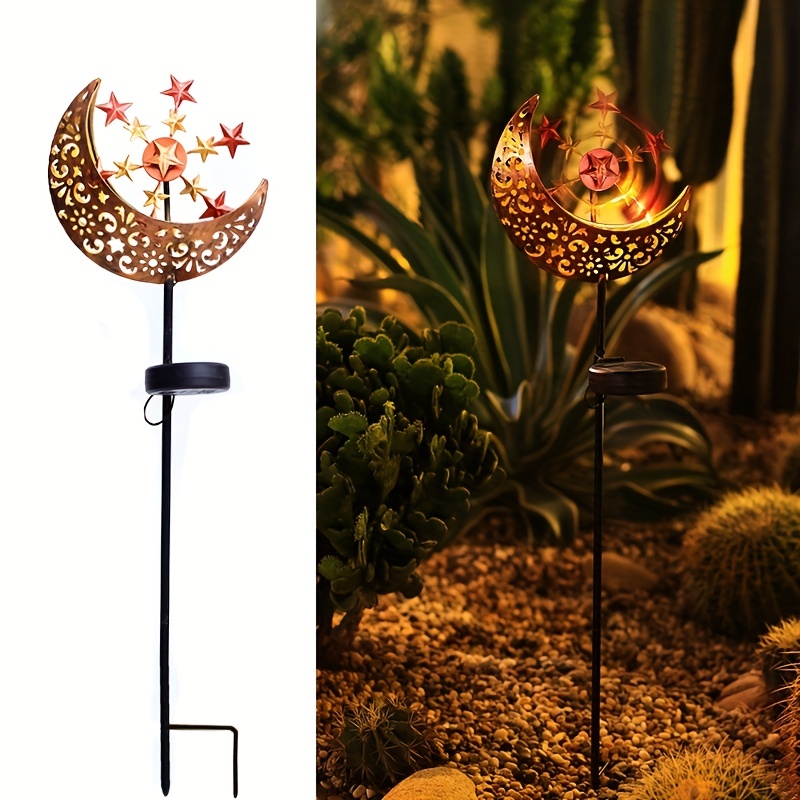 1pc Garden Solar Lights Metal Moon Solar Stake Lights With Wind Spinner  Solar Powered Metal Wind Catchers Spinner For Patio Lawn Garden Decorations  Find Great Deals Now Temu Canada