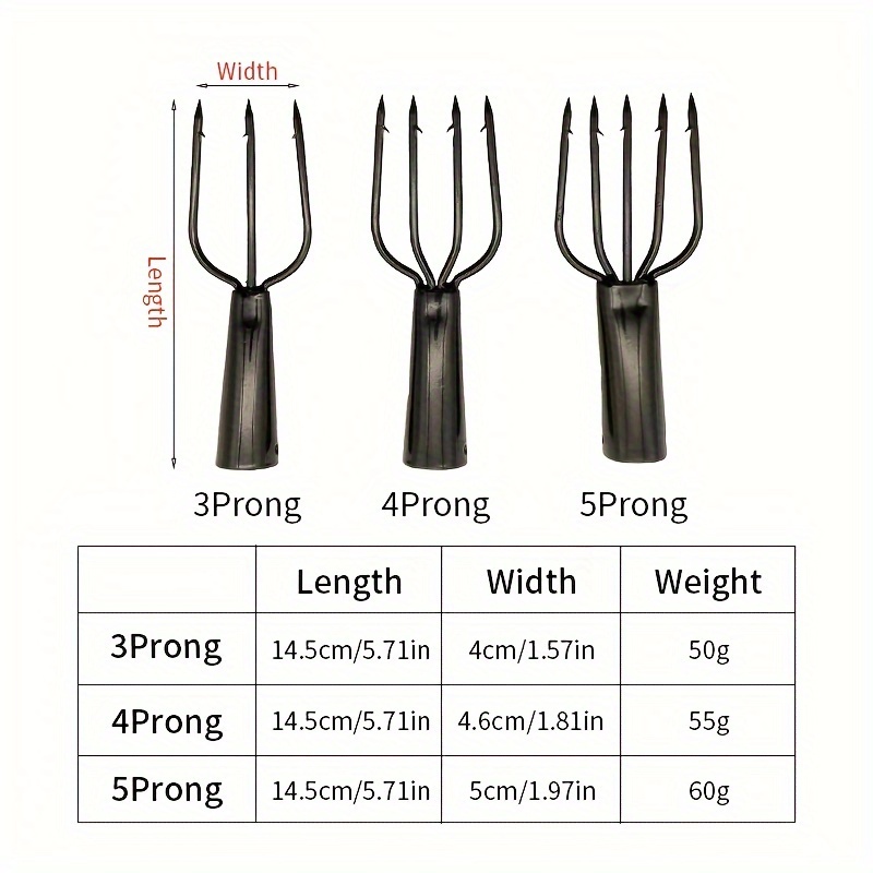 Barbed Fishing Spear Fishing Fork 2/3/4 Prongs Portable - Temu Canada