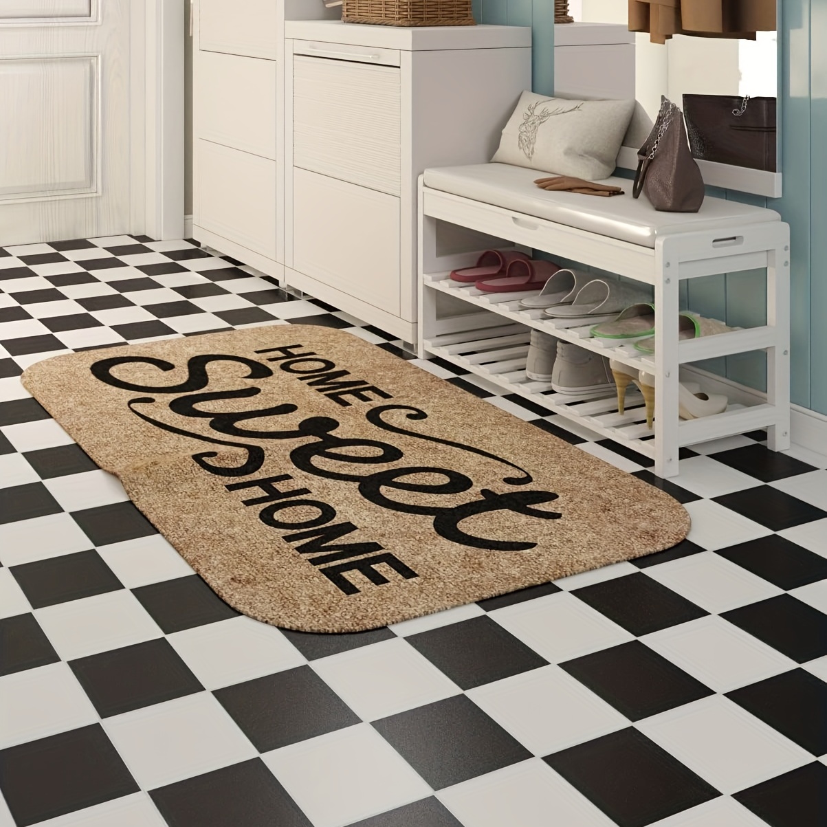 how to lay vinyl black and white flooring (in stripes!) - THE