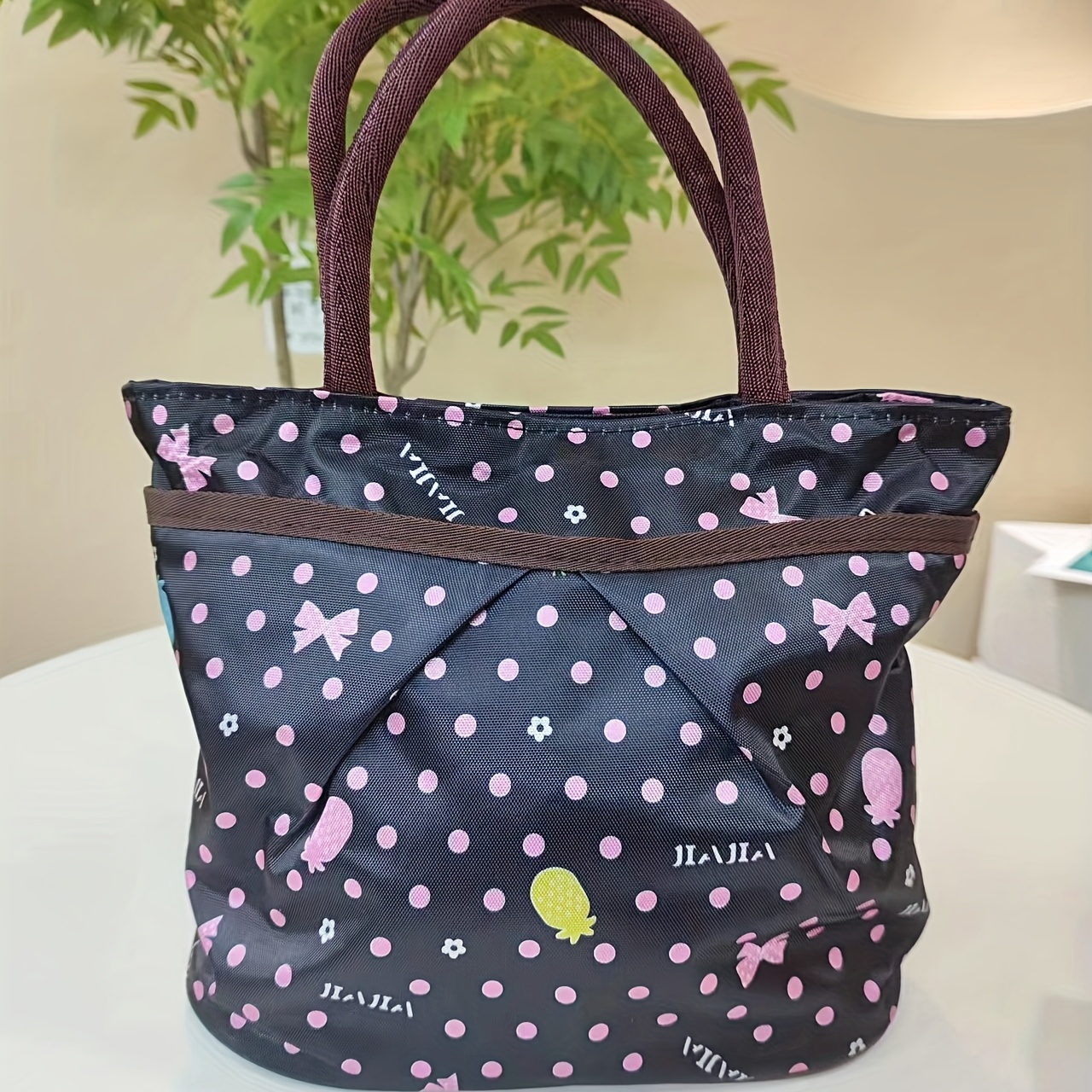 Dot Pattern Large Capacity Tote Bag Lightweight Shoulder Bag