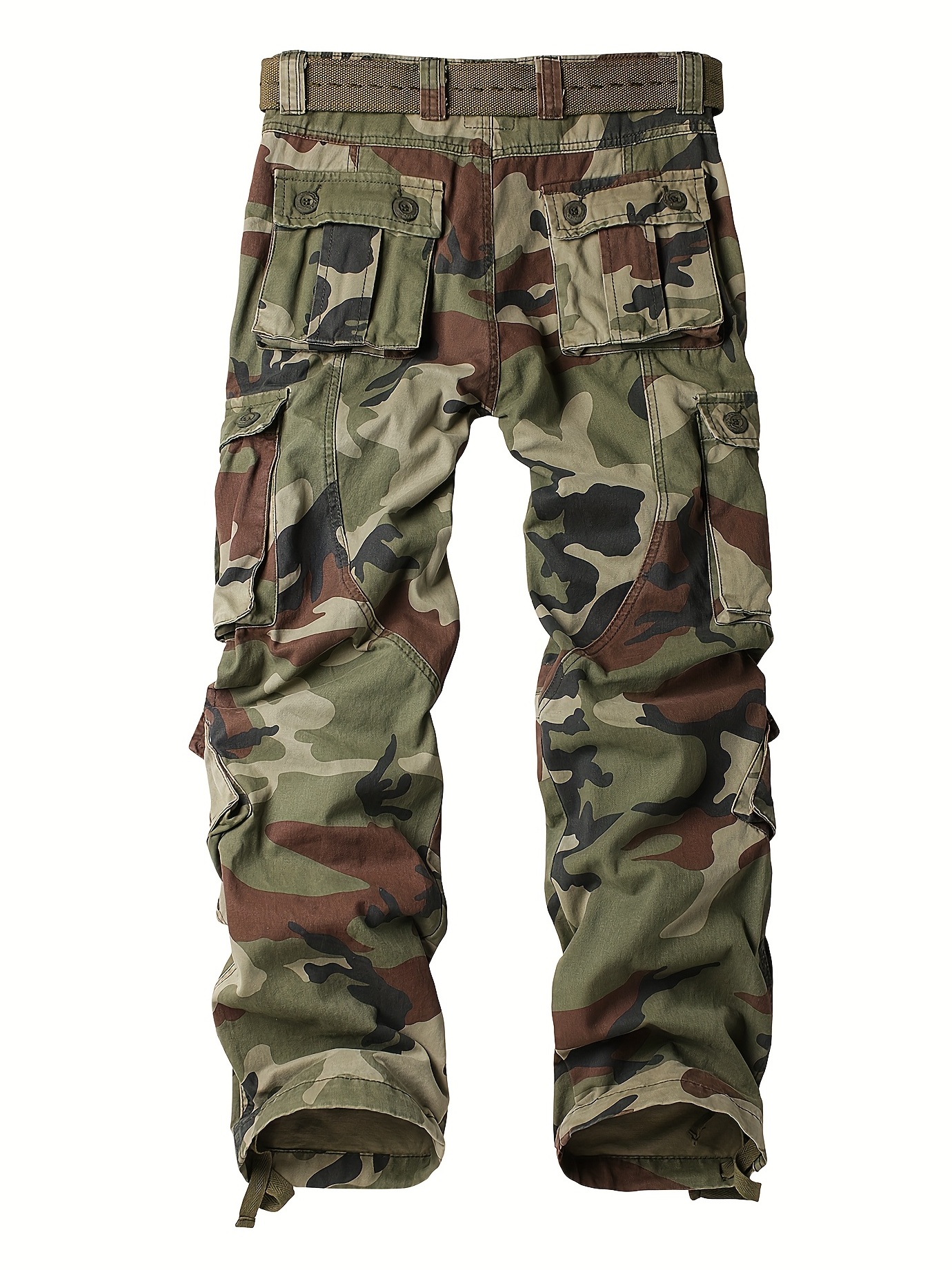 Pantalones de camuflaje para hombre, estilo informal, talla grande, con  múltiples bolsillos, estilo militar, bolsillos de senderismo, pantalones  cargo