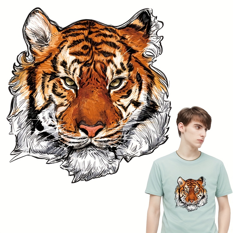 2 Uds. Parches Bordados Diseño Tigre Parches Animales - Temu