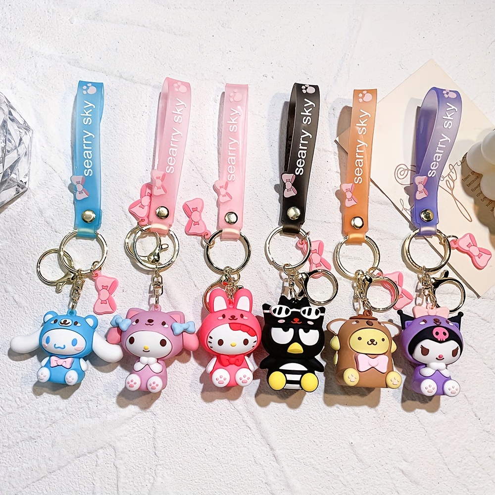 1pc Cartoon Cinnamoroll Kuromi Badbadtz Maru Hello Kitty Keychian Pendant  Car Schoolbags Keyring Jewelry Accessories Men, Don't Miss Great Deals