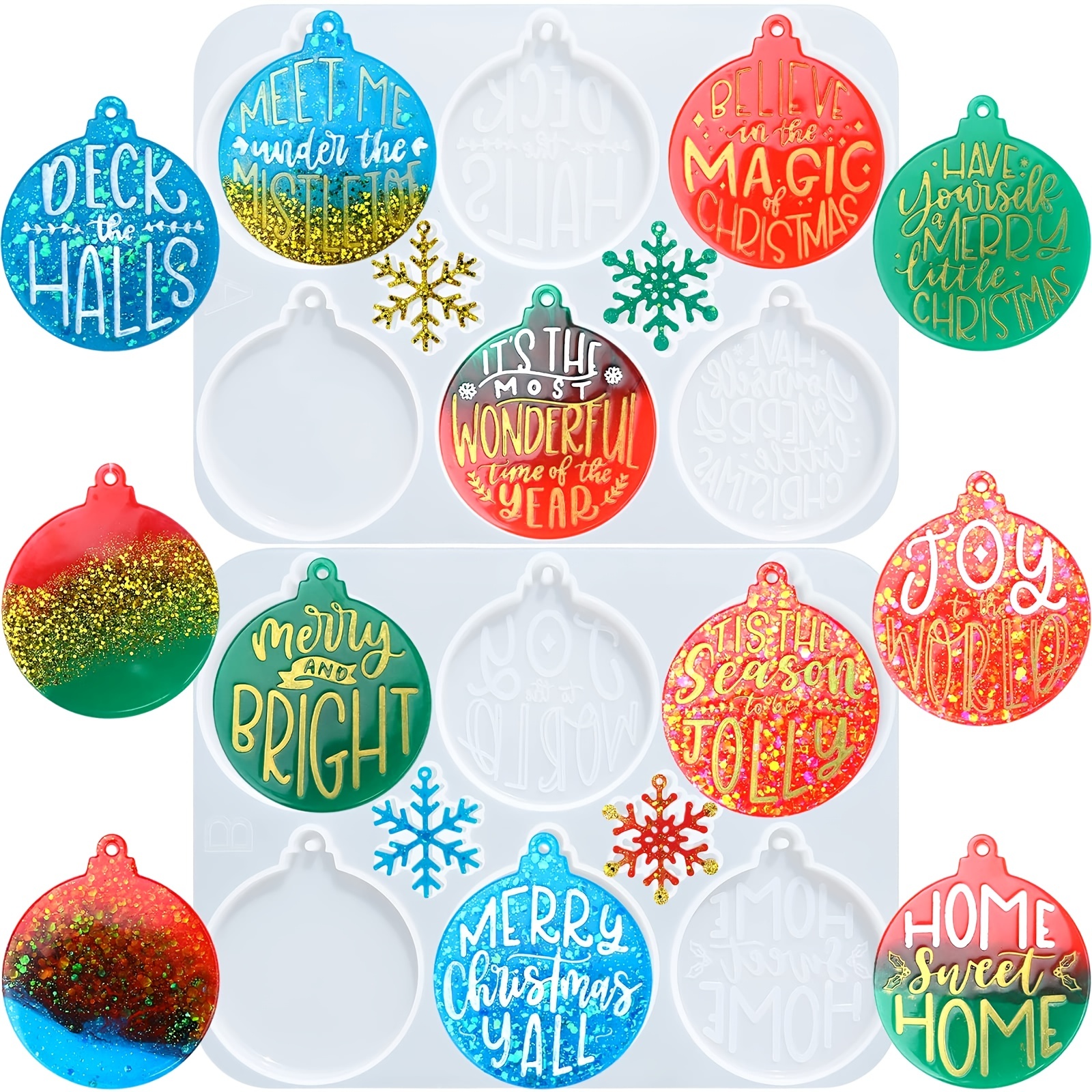 TINYSOME Christmas Ornament Molds Keychain Resin Molds Silicone