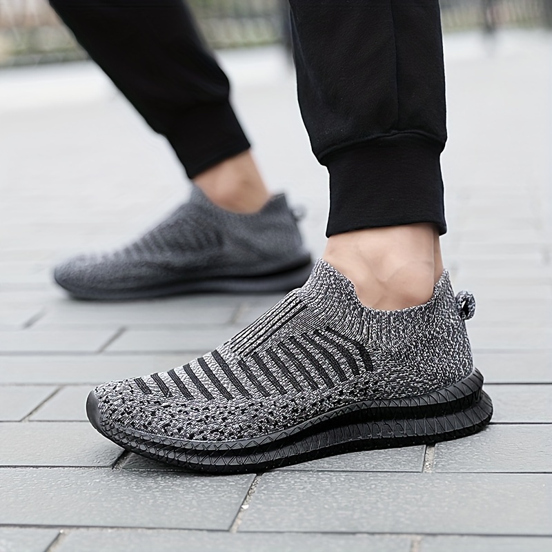 Mens Woven Knit Slip Sock Shoes Comfy Breathable Casual Sneakers