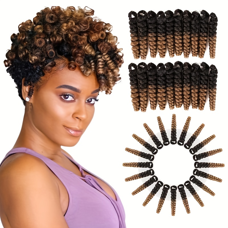 4 Packs Synthetic Crochet Hair Short Bob Box Braid With Curly Ends 10Inch  Black
