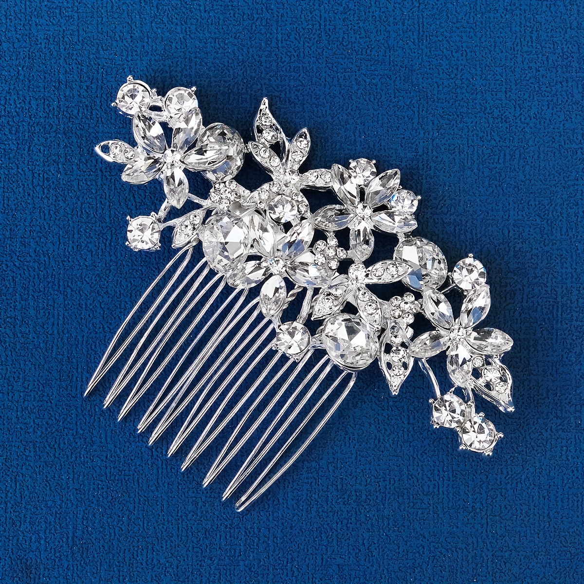 Chaioe Peineta de novia para el pelo con flores de champán y perlas, peinetas  para el pelo, peinetas de novia para mujeres y niñas : : Belleza