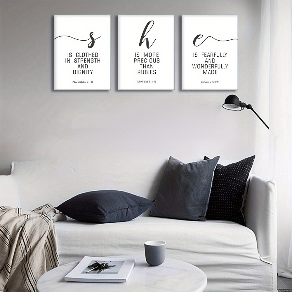 Stylish Room Decor Inspirational Wall Art Set For Women - Temu