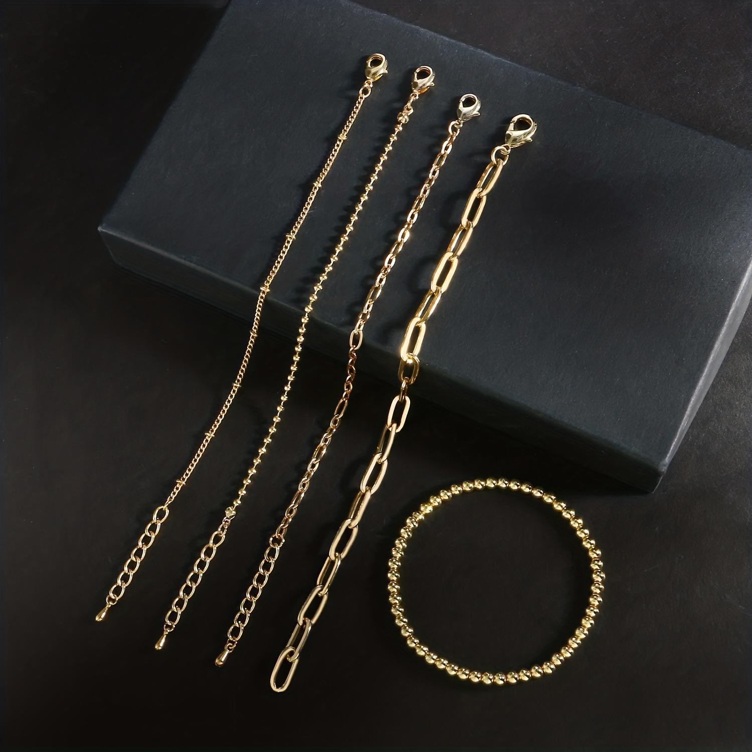 TINGN Gold Bracelets for Women Layered Initials Bracelet Paperclip Link Gold  Chain Bracelets Gold Layered Initial Bracelets for Women 