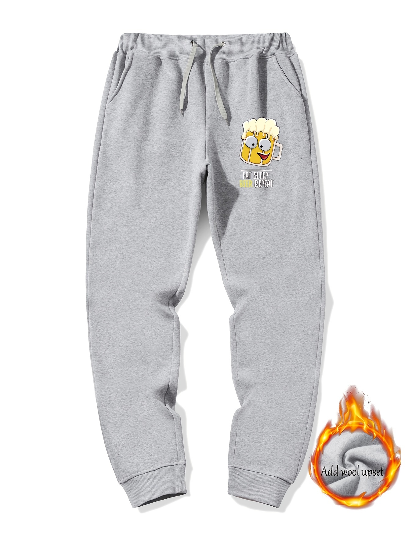 Men's Winter Cartoon Print Jogger Sweatpants