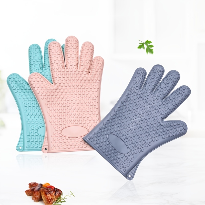 Guantes de horno resistentes al calor – Color aguamarina, mini guantes de  horno, guantes de silicona resistentes al calor, guantes de cocina para