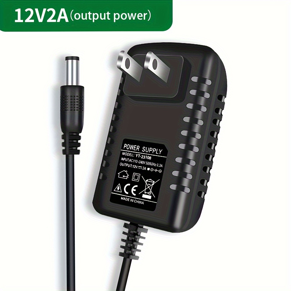 E-outstanding 24V 2A DC Power Supply Adapter 100-240V AC to 24V DC Power  Transformer