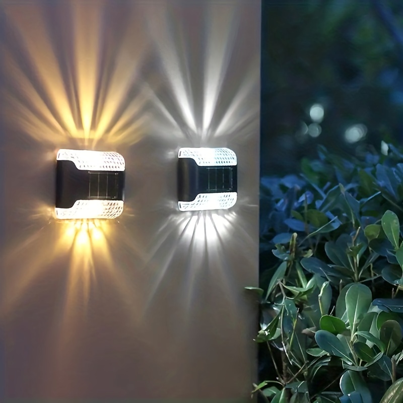 4 Luces De Pared Con Energía Solar, Luces LED Paso A Paso Impermeables Para  Exteriores, Iluminación Exterior Para Su Patio, Jardín, Césped, Terraza, V