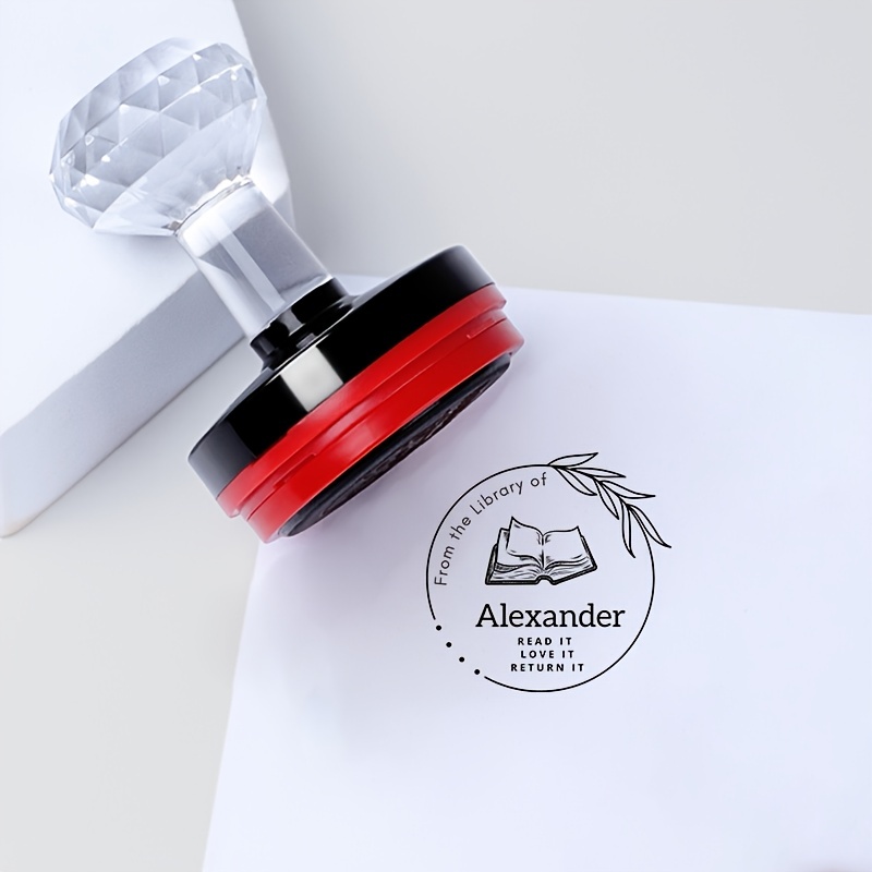 Custom Snake Design Book Stamp Library Logo Name Seal Black - Temu