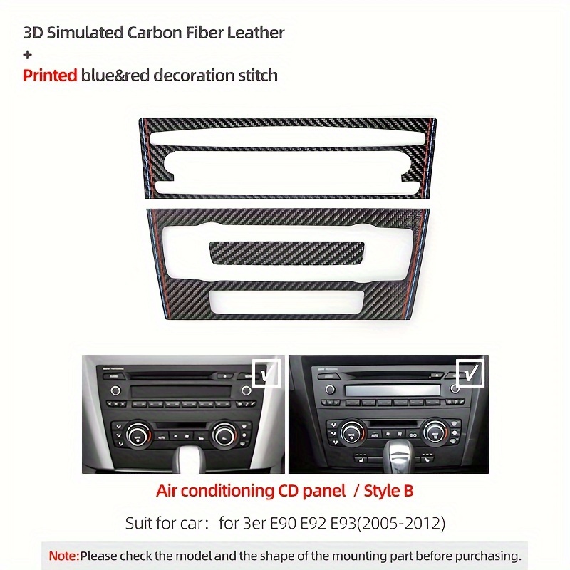 Suede E90 E92 E93 Center Console Cd Air Conditioner Panel Trim Frame M  Performance Stickers Carbon Fiber Leather Car Interior Accessories, Discounts Everyone