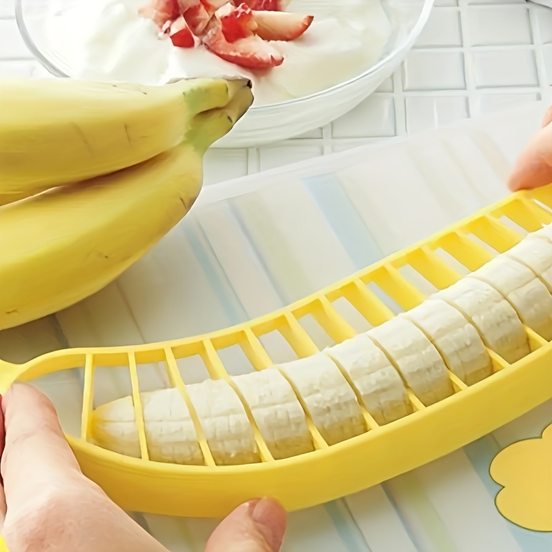 1PC Kitchen Accessories Banana Slicer Fruit Vegetable Sausage Slicer  Stainless Steel Banana Cutter Salad Sundaes Tools Cooking Tools