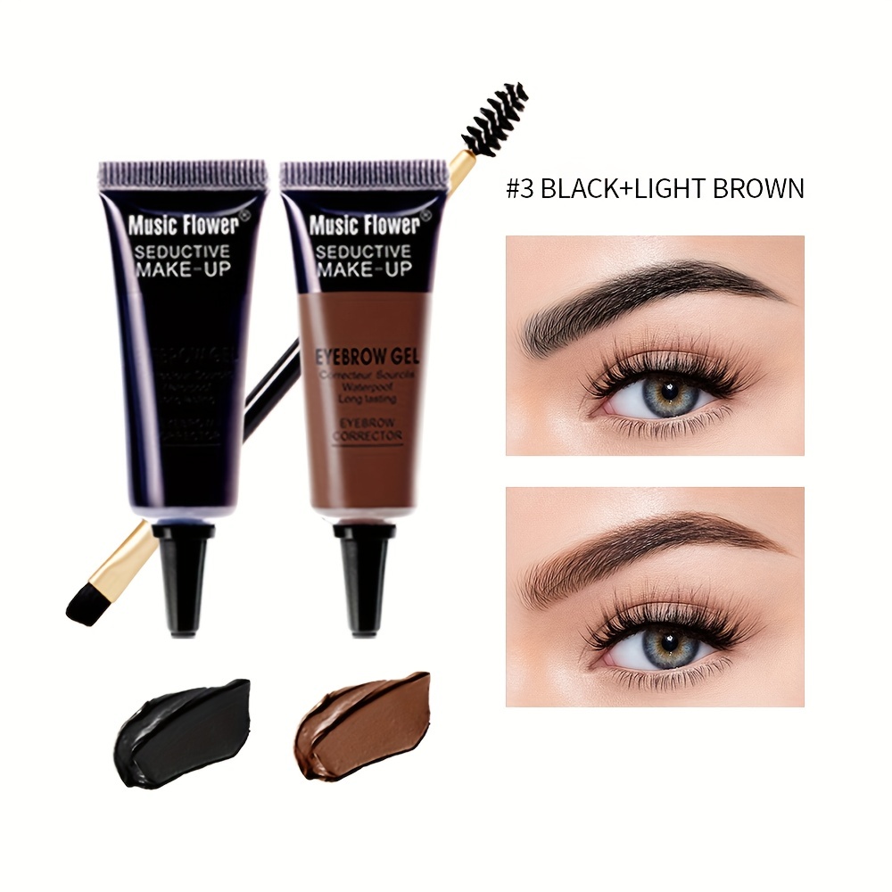 2-in-1 Waterproof Eyebrow Dye Cream Long Lasting Smudge Proof Tint Set