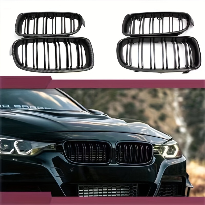Top For BMW 3 Series F30 Grill 2012-2019 Accessories F31 Front Grillz Piano  Black Dual Line Kidney Grille M Sport 320i 325i 328
