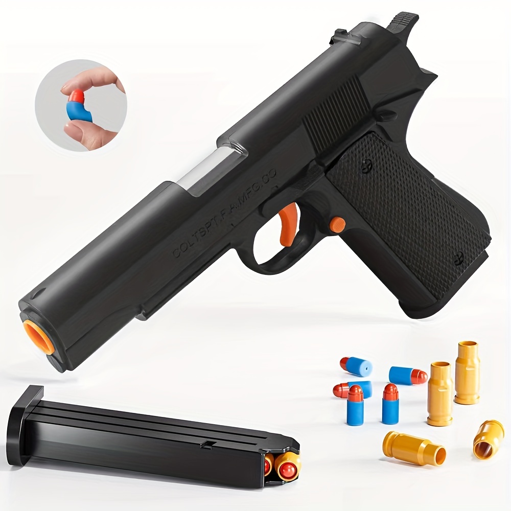 Toy Gun With Soft Bullets M1911 Shell Ejection Soft Bullet Toy Pistols Eva Soft Foam Ejection 5136