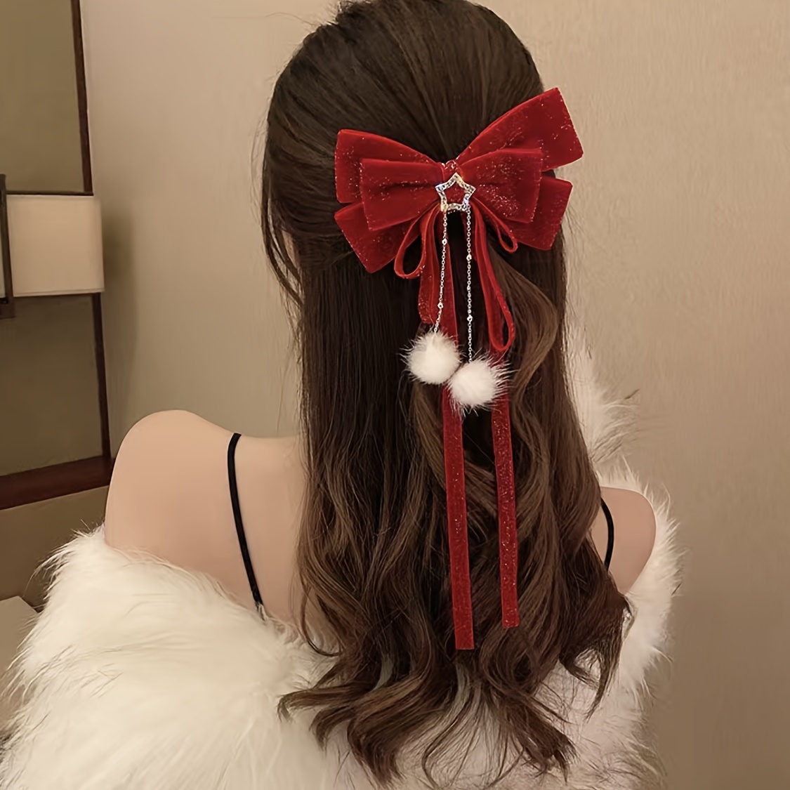 Mädchen Neujahr Rote Haarspangen Samt Bogen Haarball Seite Clip Haarnadel  Kopfschmuck Haar-accessoires Für Chinesische Frühlingsfest Kinder Geschenk  - Kinderkleidung - Temu Germany
