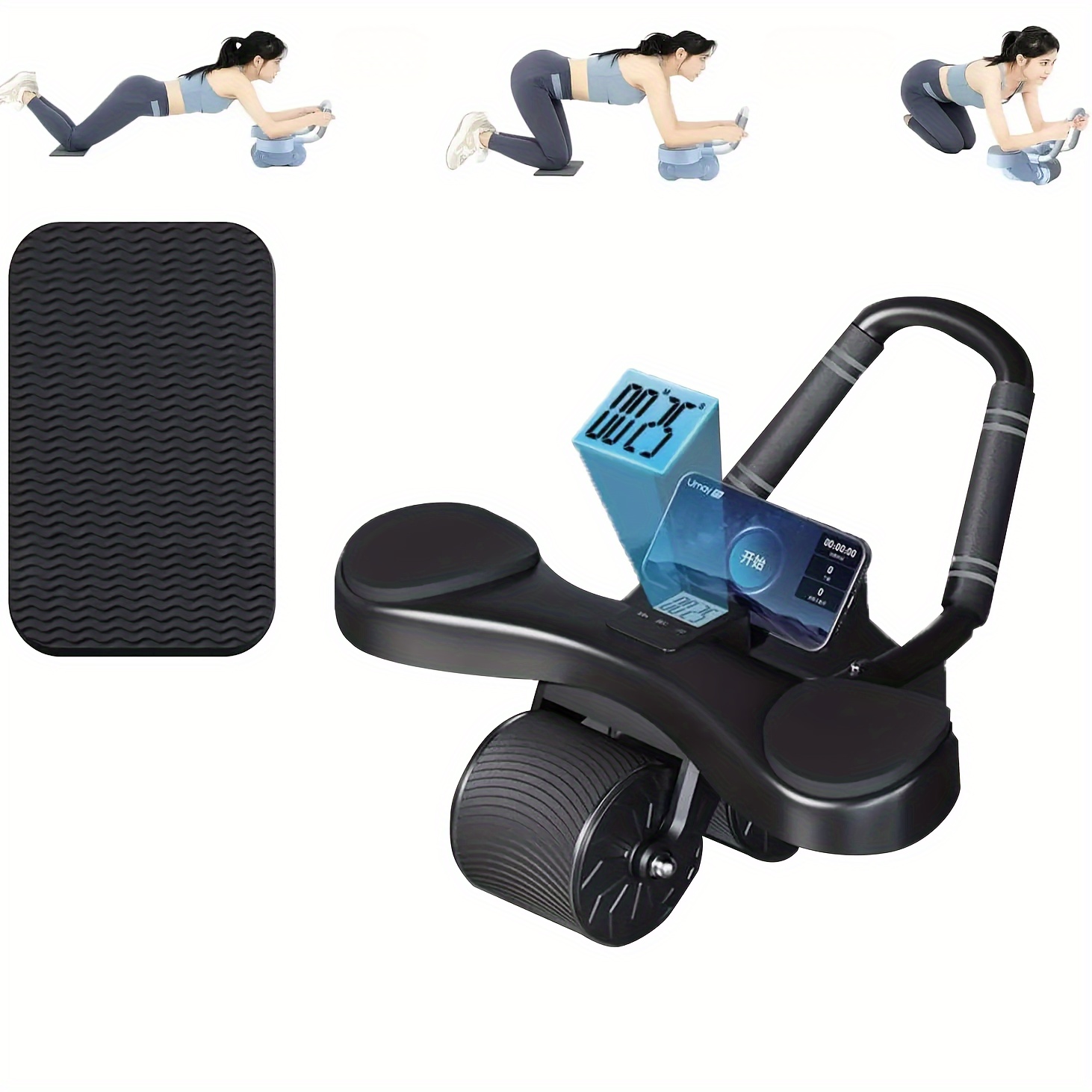 1pc Abdominal Exercise Roller With Elbow Support And Timer, Ab Roller,  Automatic Rebound Abdominal Exercise Wheel With Counter