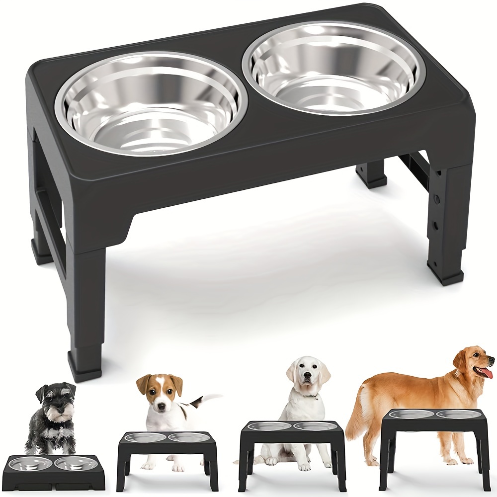 Elevated Dog Bowls with Adjustable Height, Food and Water Bowl