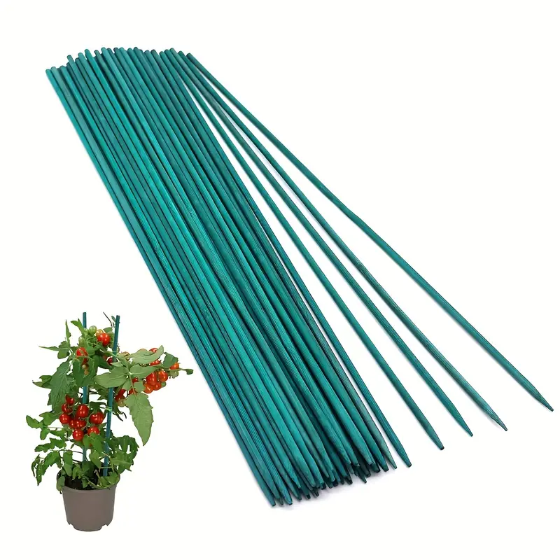 Plant Sticks Green Plant Stakes Plant Support Garden Stakes - Temu