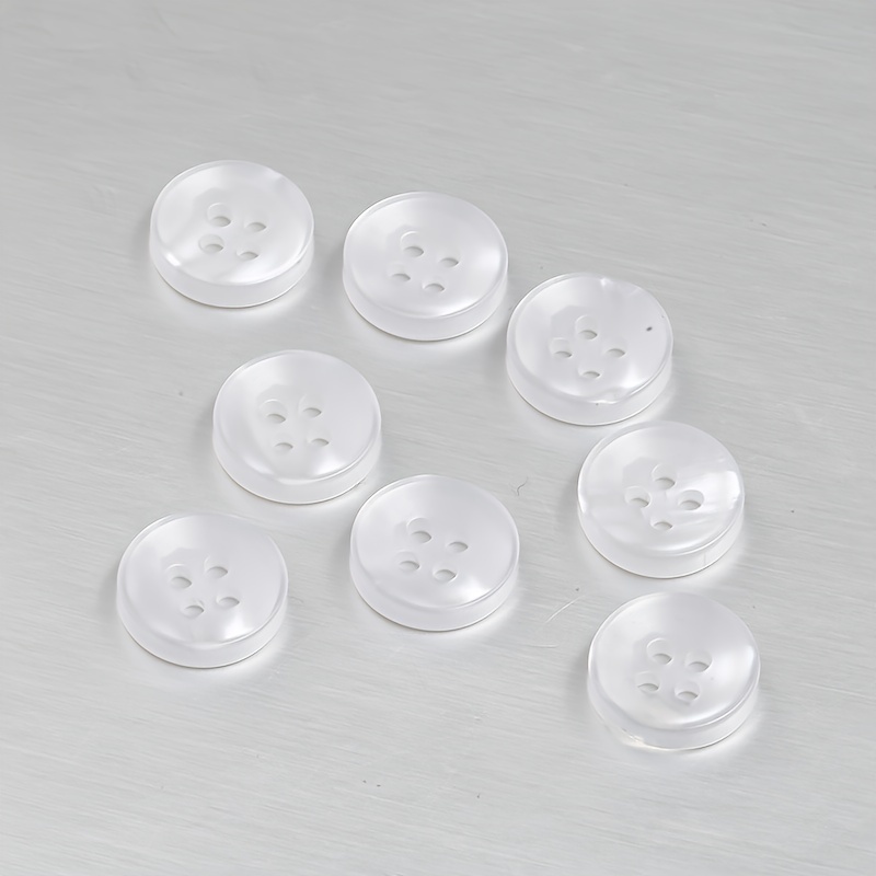 White Color 4 Holes Buttons Shirt Buttons For Men Apparel - Temu